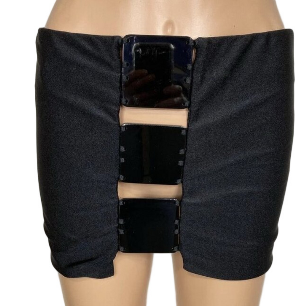 NEW ADRIANA DEGREAS Mini Skirt Size P/S | Indefindo Paneled Low-Rise Stretch